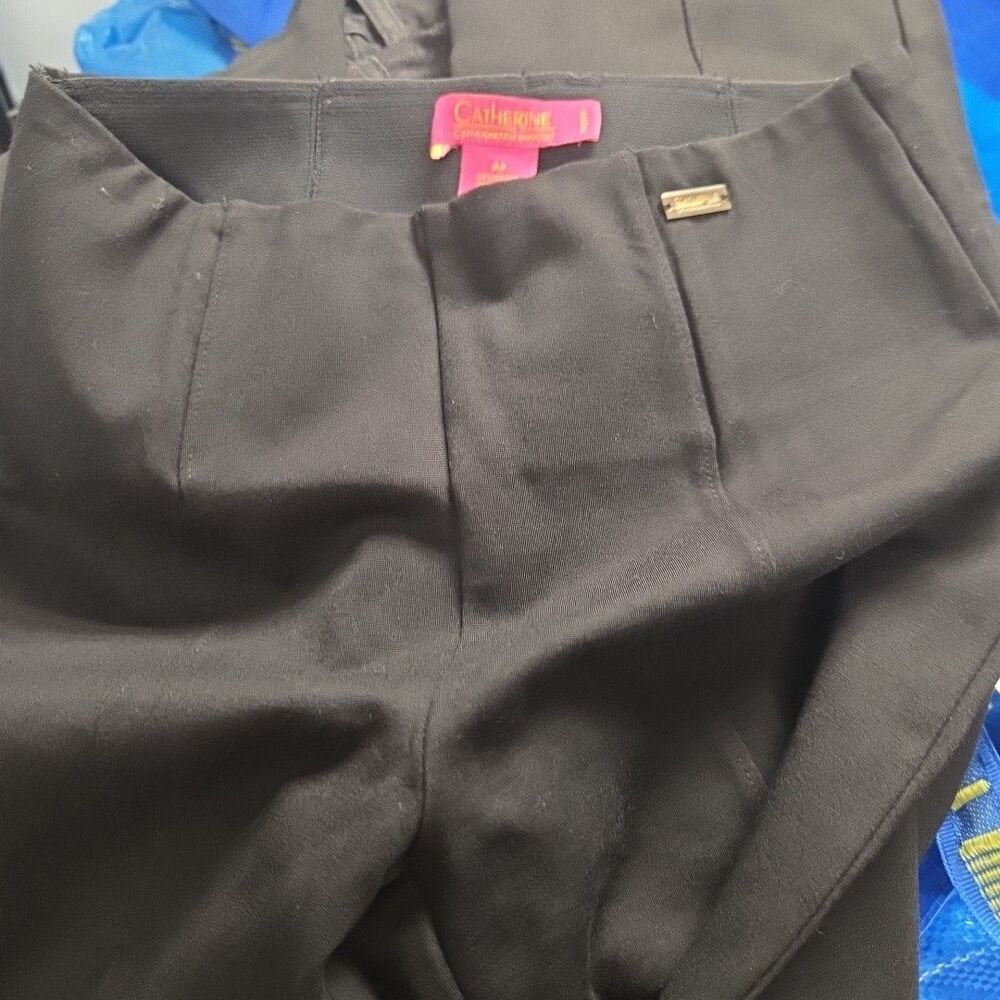 CATHERINE MALANDRINO Black MId Raise Wide Leg Trouser Office Sz PP/0/XS